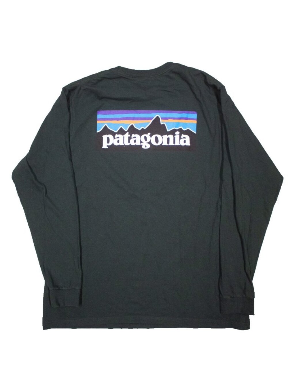 Patagonia Long Sleeve Shirt 100% Organic Cotton Black Graphic Large